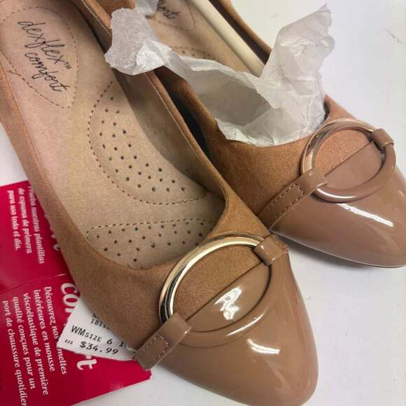 Dexflex Comfort Shoes - Dexflex Comfort Women's Klara Tan Suede Wedge Heels